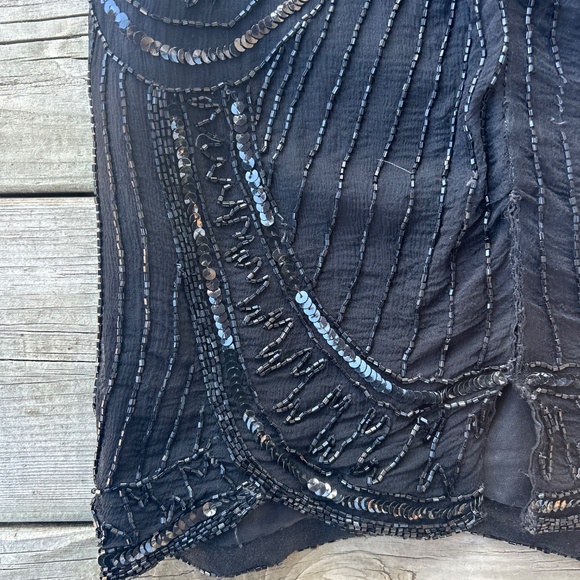 Vintage 100% Silk Beaded Art Deco Dress Freesha Women’s Small - Picture 11 of 16